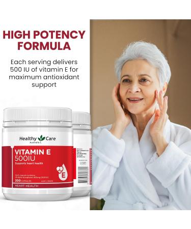 Healthy Care Vitamin E 500IU 200 Capsules - Buy Online on GoSupps.com