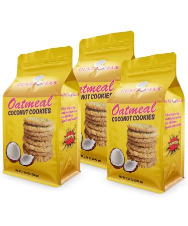 Oatmeal Coconut Cookies - by GUSTAMAS (Pack of 3) 7 OZ Hard Cookies