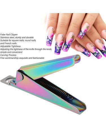 Fake Nail Clipper High Strength Fake Nail Trimmer Convenient Grip U Shape Labor Saving Spring Lightweight Stainless Steel for Home and Salon Use (Blue) - Buy Online on GoSupps.com