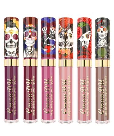 Shop Skull Style Matte Lipstick - Waterproof Long Lasting Pigmented Lip Gloss for Halloween & Daily Makeup - Buy Online on GoSupps.com