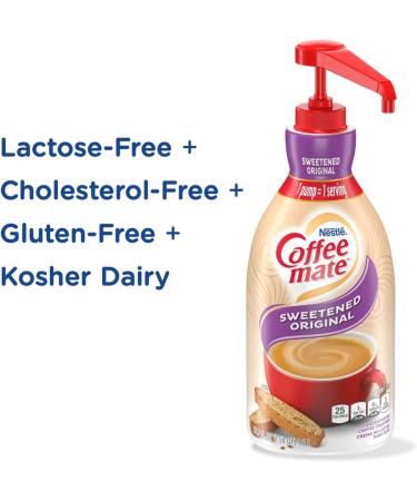 Coffee mate Sweetened Original Liquid Concentrate 1.5 Liter Pump Bottle (Pack of 3) with By The Cup Coffee Scoop - Buy Online on GoSupps.com