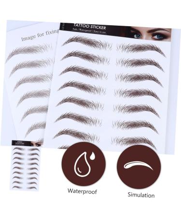 Mipcase 5pcs Eyebrow Stickers Eyebrow Tattoos Temporary False Eyebrows Cosmetics Water Proof Makeup 6d 21x15cm Brown - Buy Online on GoSupps.com