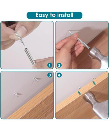 Seamless Nail 200 Pieces Double-Headed Nails Nail for Skirting Boards without Marks Invisible Safety Screws with Double Head Nails with 2 Nail-Specific Sleeve Tools - Buy Online on GoSupps.com
