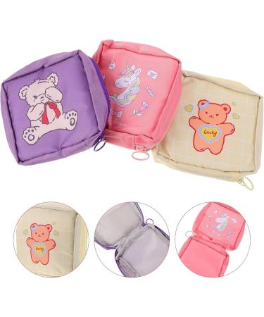 3Pcs Travel Toiletry Bag Set for Women & Girls | Portable Feminine Hygiene Storage Pouch | Ideal for Sanitary Napkins, Tampons & Makeup - Buy Online on GoSupps.com