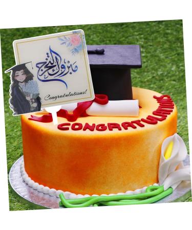 TOPBATHY Appetizer Picks 2pcs Graduation Card Acrylic Fruit Paper Cup Grad Cap - Buy Online on GoSupps.com