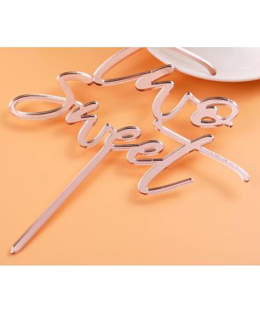 LOVENJOY Two Sweet Cake Topper 2nd Birthday for Cute Girl Rose Gold Acrylic Gift Boxed - Buy Online on GoSupps.com