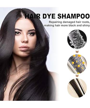 Black Hair Color Black Hair Dye Shampoo For Men And Women 3 - In - 1 In Minutes Natural And Lasting Dye Dye Shampoo For Men Women - Buy Online on GoSupps.com