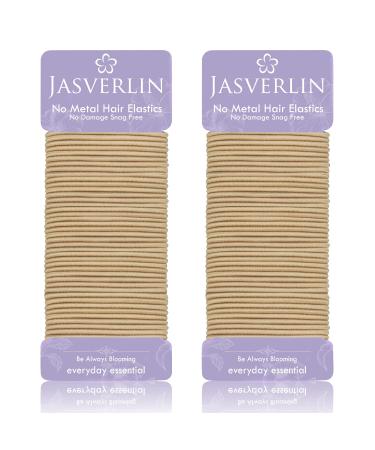 JASVERLIN 2mm Light Blonde Elastics Hair Ties  Thin Ponytail Holder Hairtie for Women Girls Kids Fine to Medium Hair  No Pull No Damage Stretchy Rubber Band Hair Accessories 80 Pcs (Light Blonde)