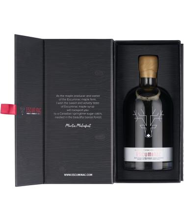 Escuminac Canadian Maple Syrup Cognac Barrel Aged. Canada Grade A Amber Rich Taste. 500 ml Bottle With Gift Box. Pure & Organic - Buy Online on GoSupps.com