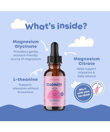 JoySpring Calmify Magnesium Glycinate for Kids | Liquid Magnesium with L-Theanine Supplement | Chamomile Extract & Passion Flower Extract | Sugar-Free Calm Drops | 1 fl oz (30 Servings) Magnesium Glycinate 1 Fl Oz (Pack of 1) - Buy Online on GoSupps.com