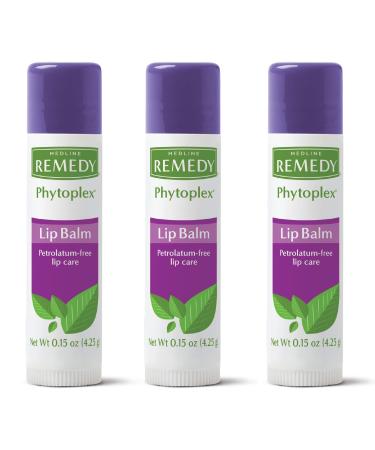 Medline Remedy Phytoplex Lip Balm Moisturizing Soothes and Protects All Natural 3 Pack