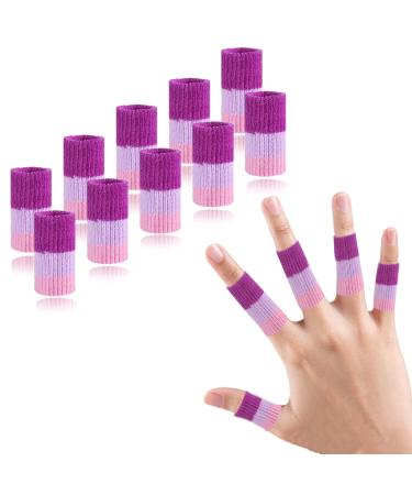 Ednyzakrn 10 piece of finger protection in the event of injury finger bandage finger bandage stretchable finger cover for trigger finger arthritis swelling basketball finger protection unit size purple pink 10