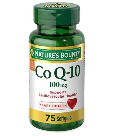 Nature's Bounty CoQ10 Helps Maintain Healthy Blood Pressure 100 mg Rapid Release Softgels 75 Count 100 mg 75 Count (Pack of 1)