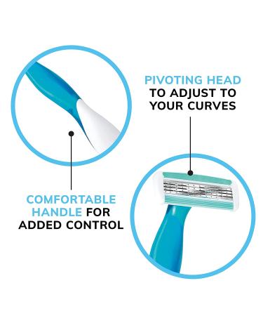 BIC Soleil Comfort 4-Blade Disposable Razors for Women - Sensitive Skin, Smooth & Close Shave - 3 Piece Set - Buy Online on GoSupps.com