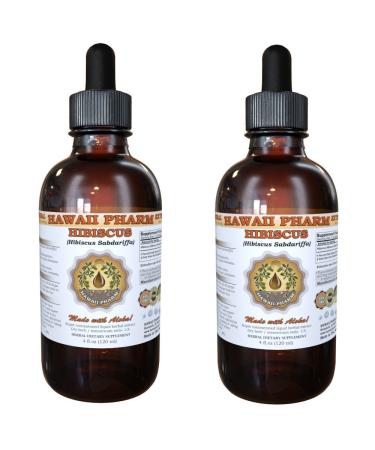 Hibiscus Liquid Extract Organic Hibiscus Flowers (Hibiscus Sabdariffa) Tincture Supplement 2x4 oz 4 Fl Oz (Pack of 2)