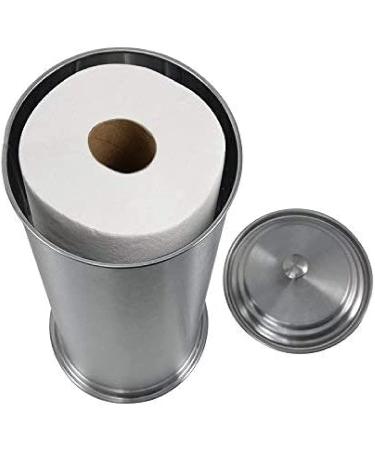 LDR Industries Ashton Free Standing Toilet Paper Holder Canister - Brushed Nickel - Buy Online on GoSupps.com