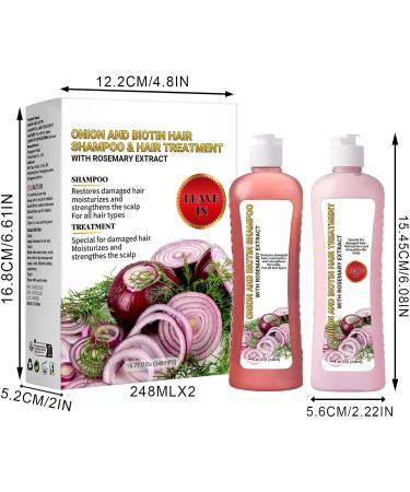 Onion Biotin and Rosemary Shampoo and Treatments Set Onion Shampoo With Biotin Rosemary Onion Shampoo for Stronger Thicker and Longer Hair Soft Shine Hair Growth 248ml - Buy Online on GoSupps.com