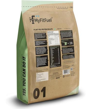 MyFit Fuel Clean Plant Pea Protein Isolate (27.4g Protein 4.9g BCAA 10.6g EAA) |Easy to Digest | Vegan Plant Protein Powder 1Kg 28 Servings (MixFruit)  - Buy Online on GoSupps.com