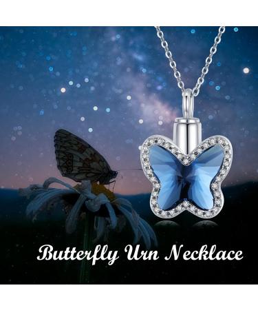 925 Sterling Silver Urn Pendants for Ash - Memorial Jewelry with Dragonfly Roses & Moonstone - Heart & Butterfly Designs for Women Mom & Papa - Buy Online on GoSupps.com