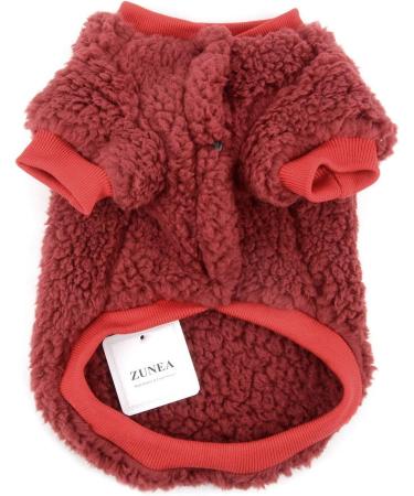 Zunea Red Winter Coat for Small Dogs | Fleece Warm Dog Sweater & Jacket for Chihuahua Cats & Puppies - XL Size (1 Pack) - Buy Online on GoSupps.com
