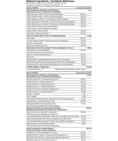 True Greens Superfood Powder | Greens & Berries Superfood Blend Powder | Fruit & Vegetable Replacement for Antioxidants Phytonutrients & Essential Nutrients | 30 Servings (Unflavoured) Natural 400 g (Pack of 1) - Buy Online on GoSupps.com