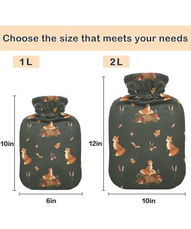 Naanle Autumn Fox Hot Water Bottle | 1L Transparent Warm Water Bottle for Pain Relief & Cold Therapy | Perfect Bed Hand & Feet Warmer - Buy Online on GoSupps.com