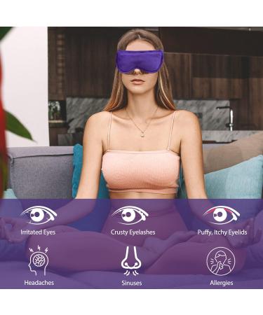 Moist Heated Eye Mask | Microwavable, Detachable & Reusable | Relieves Dry Eye, Itchiness, Blepharitis | Purple - Buy Online on GoSupps.com