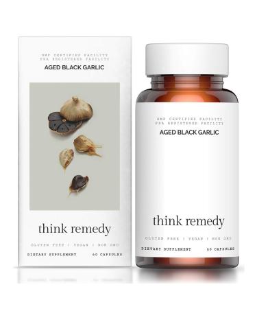 Aged Black Garlic Capsules - Garlic Pills for Cholesterol Support - Less Odor - Potent Antioxidant - 60 Capsules - Allium Sativum Supplement - More Effective Than Allicin - Buy Online on GoSupps.com
