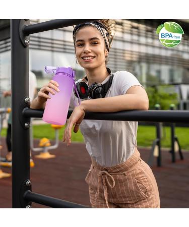 GXCROR 2L BPA-Free Leak-Proof Drinking Bottle | Sport Gym Water Bottle with Time Marking | Purple & Pink Gradient - Buy Online on GoSupps.com