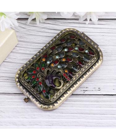 Leorx Antique Peacock Compact Mirror - Double Sided Metal Makeup Mirror for Women - Buy Online on GoSupps.com