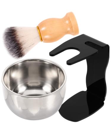 Frcolor 1 set of shaving foam brush Razor brush and bowl of shaving brushes with holder shaving brushes shaving brush shaving brush for men razor cup from manual stainless steel man care needs