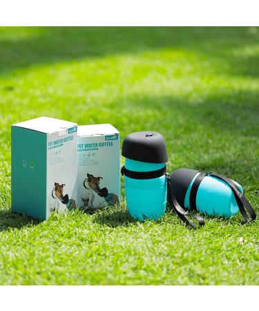 Pecute Dog Water Bottle (17oz/22oz) 2-in-1 Portable with Foldable Bowl | Leak-Proof Dispenser for Outdoor Walking, Hiking | Food-Grade Silicon, Blue - Buy Online on GoSupps.com