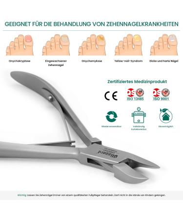 Blizzard Podiatrist Ingrown Nail Clippers for Men - German Forged 5 Professional Nail Cutter Set - Hospital Grade Concave Head Nipper for Ingrown Toenails - Podiatry Nail Kit 13cm - Buy Online on GoSupps.com