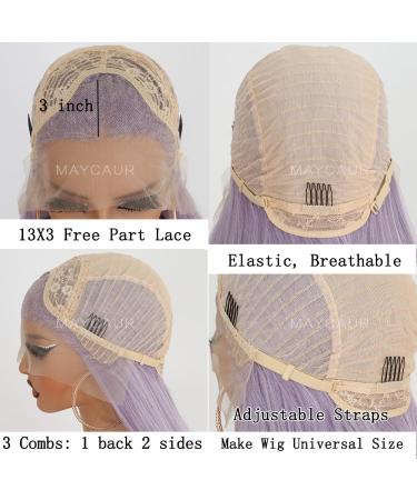 Buy Maycaur Long Straight Purple Lace Front Wigs - 22 Inch Synthetic Hair for Fashion Women | Natural Bay Hair - Buy Online on GoSupps.com