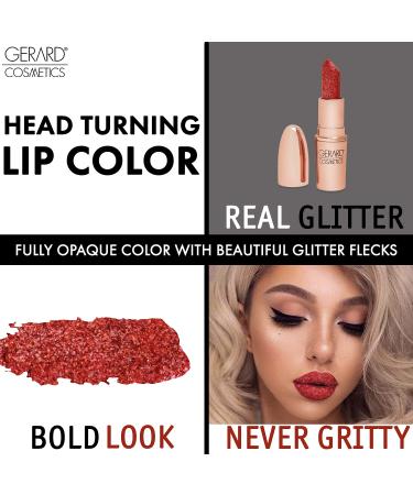 Gerard Cosmetics Glitter Lipstick in Cupid - Metallic Finish, Long-Lasting & Comfortable Formula - Buy Online on GoSupps.com