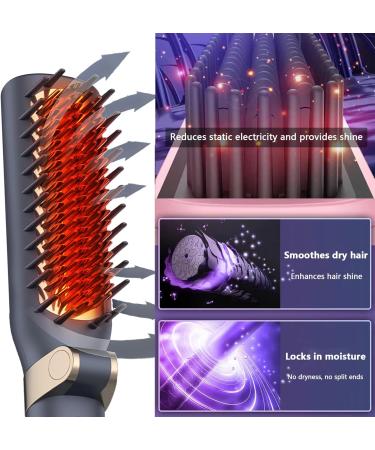 Sanyi Upgraded Portable Hot Air Comb - Heated Hair Straightening Brush for All Hair Types | One-Touch Folding Design in Avocado Green - Buy Online on GoSupps.com