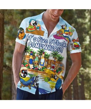 Vintage Hawaiian Horror Halloween Parrot Shirt - Funny Beach Gift - 4X-Large - Buy Online on GoSupps.com