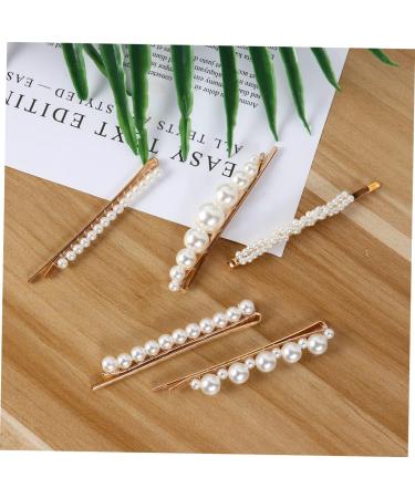 Beaupretty Hair Set bridal pearl hairpiece white pearl jewelry flower hairpins hair clips pearl barrette ties hair for women girls barrettes for women bride European and American Clips - Buy Online on GoSupps.com