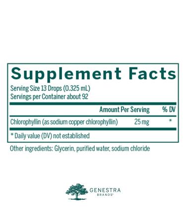 Genestra Brands Liquid Chlorophyll | 25mg per Drop | 1 fl. oz. Bottle - Buy Online on GoSupps.com
