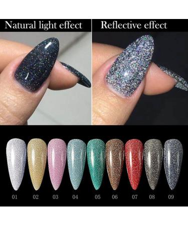 1000g Reflective Diamond Glitter Gel Nail Polish Sparkling Auroras Laser Nail Gel Disco Gel Shiny Sequins UV Gel Varnish - (Color: 9) - Buy Online on GoSupps.com
