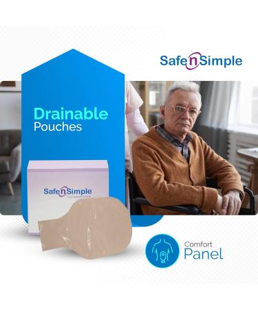 Buy Safe n Simple One Piece Ostomy Bag with Filter - 12 Pack Transparent Drainable Adhesive Pouches - Waterproof Colostomy Supplies for Comfort & Security - Buy Online on GoSupps.com