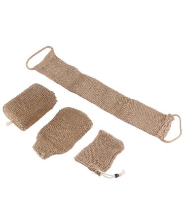 Bath Sponge Exfoliating Jute Back Scrubber Shower Loofah Bath Concave Convex Surface Body Scrubbers for Removing Dead Skin Jute Exfoliating Scrubber Kit Shower Body Exfoliator