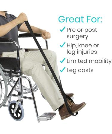 Iwinna 45-Inck Leg Lifter Strap Flexible Foot Loop & Hand Grip for Adult Senior Elderly Handicap Disability & Pediatrics Long Band Mobility Aid for Car Bed Hip Replacement & Wheelchair - Buy Online on GoSupps.com