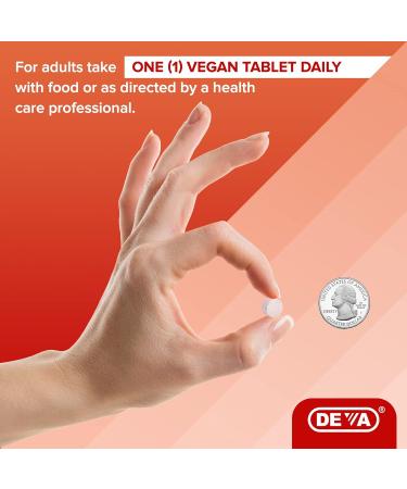 Deva Vegan Vitamin B12 Fast Dissolve Supplement - Once-Per-Day Complex with 1000 Mcg Methylcobalamin B12 Folic Acid B6 - Lemon Flavor - 90 Dissolvable Tablets 1-Pack - Buy Online on GoSupps.com