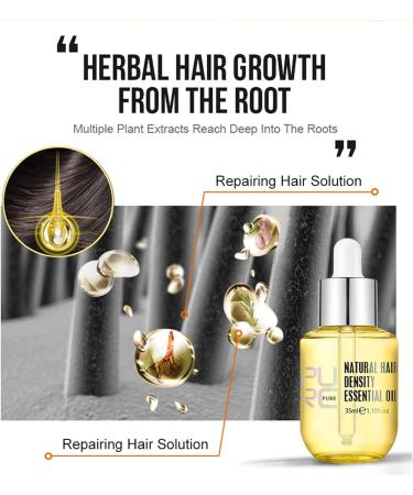 Natural Hair Density Essential Oil Hair Regrowth Essential Oil Natural Hair Growth Oil Hair Growth Serum Anti Hair Loss Serum for Thinning Hair 35ml - Buy Online on GoSupps.com