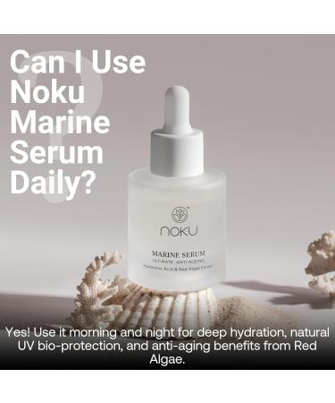 Noku Marine Serum Red Algae, Hyaluronic Acid & Vitamin C | Anti-Aging, Firming & Deep Hydration | Vegan, Cruelty-Free, Clean Skincare for Glowing Complexion (30ml) - Buy Online on GoSupps.com