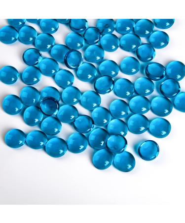 Hisredsun 260 pieces of sea blue glass pebble stones 1.35 kg of flat marble pearls vase filling stones artificial crystal stones decorative glass stones for aquarium flowerpot landscaping around blue - Buy Online on GoSupps.com