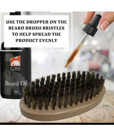 Shop G.B.S Beard Oil Set - 30ml 3 Bottles & Wooden Boar Bristle Brush | Premium Beard Care for Men - Buy Online on GoSupps.com