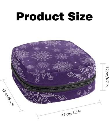 White Snowflakes Winter Pattern Bandage Storage Bag for Menstrual Pads & Cups | Stylish Pocket Zipper Bag for Teenagers & Women - Buy Online on GoSupps.com