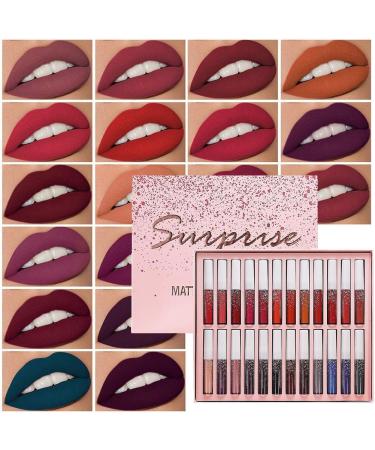 ARTIFUN Lip Gloss Set 24 Colors Super Matte Waterproof 24H Stay Lipstick Set Gift Box Lip Makeup - Buy Online on GoSupps.com